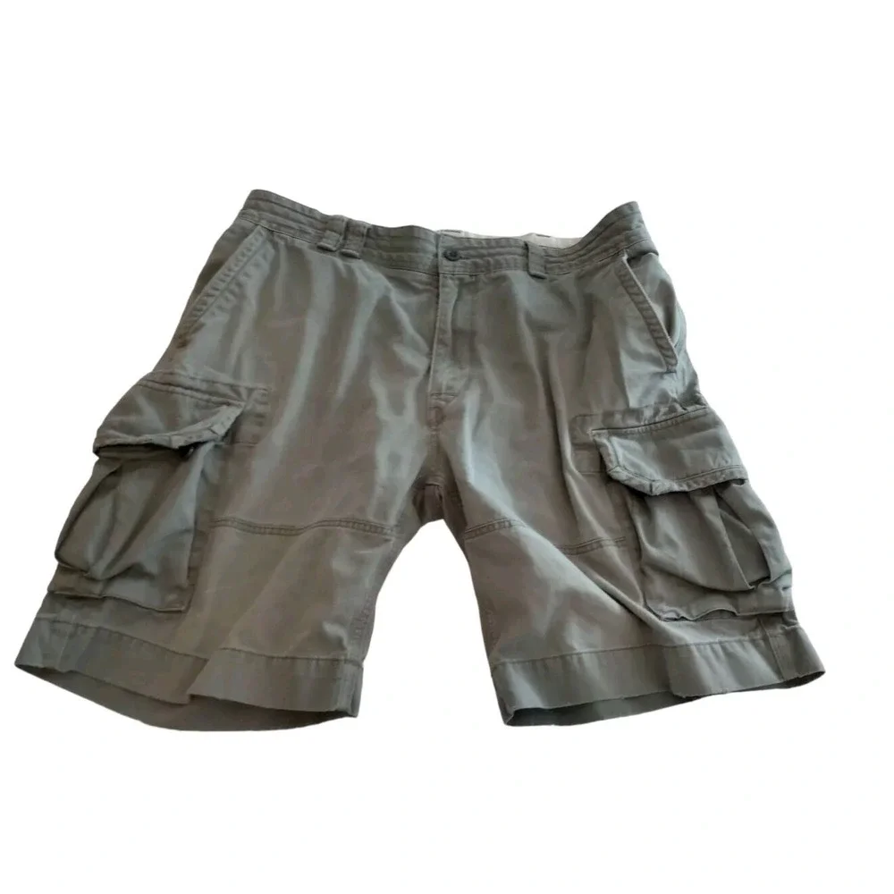 Polo Ralph Lauren Cargo Shorts Mens 38 Grey Outdoor Hiking Camping 90s Logo